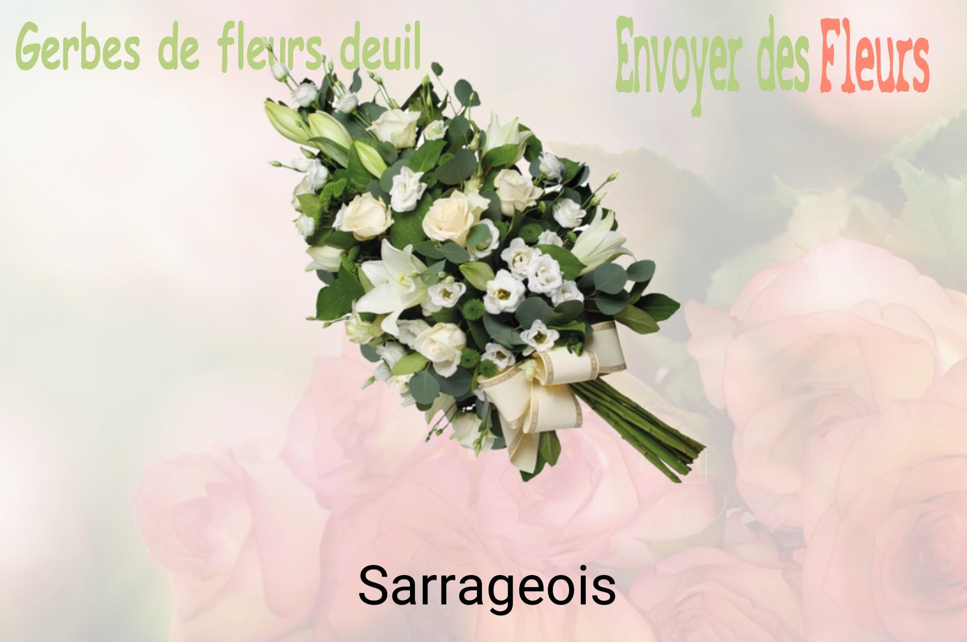 Gerbe de fleurs de deuil livrée à Sarrageois